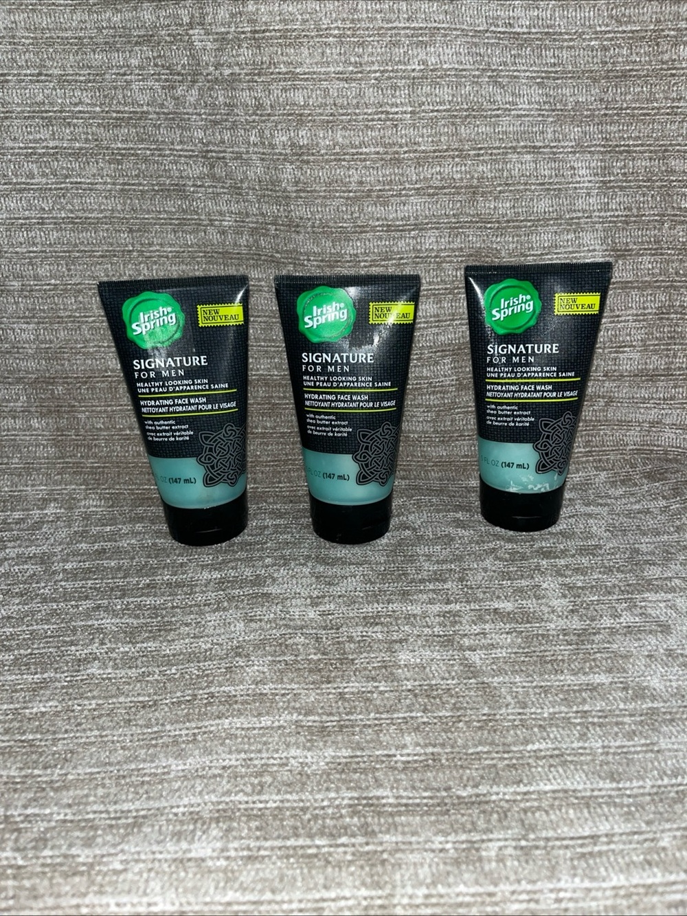 3 pack Irish Spring Signature hydrating face wash for men 5poz each tube New